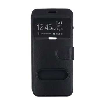 Θήκη Βιβλίο Stand με Διπλό Παράθυρο για Samsung G965F Galaxy S9 Plus - Χρώμα: Μαύρο