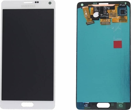 Γνήσια Οθόνη LCD με Μηχανισμό Αφής για Samsung N910F Galaxy Note 4 - Χρώμα: Λευκό