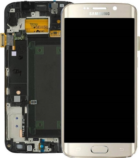 Γνήσια Οθόνη LCD με Μηχανισμό Αφής για Samsung G925F Galaxy S6 Edge - Χρώμα: Χρυσό