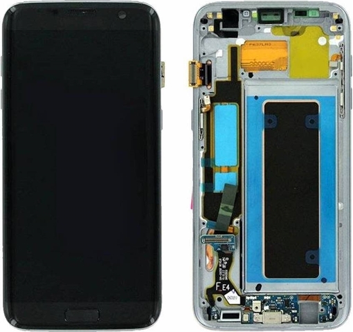Γνήσια Οθόνη LCD με Μηχανισμό Αφής και Πλαίσιο για Samsung Galaxy S7 Edge G935F GH97-18533A/GH97-18767A / GH82-13359A  - Χρώμα: Μαύρο