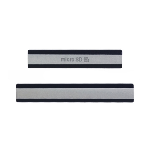 Κάλυμμα Θύρας Σετ 2 Σε 1 / USB Charging Port Dust Plug/Cover Flap για Sony Xperia Z2 - Χρώμα: Μαύρο