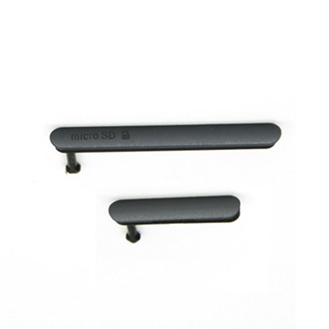 Εικόνα της Κάλυμμα Θύρας Σετ 2 σε 1 / USB Charging Port Dust Plug / Cover Flap για Sony Xperia Z3 - Χρώμα: Μαύρο