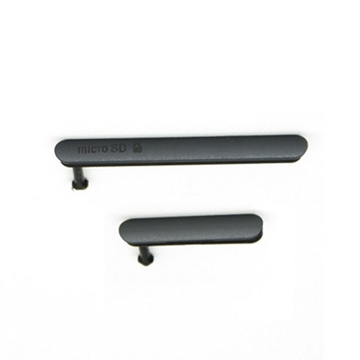 Κάλυμμα Θύρας Σετ 2 σε 1 / USB Charging Port Dust Plug / Cover Flap για Sony Xperia Z3 - Χρώμα: Μαύρο