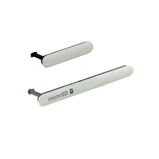 Κάλυμμα Θύρας Σετ 2 Σε 1 / USB Charging Port Dust Plug / Cover Flap για Sony Xperia Z3 - Χρώμα: Λευκό