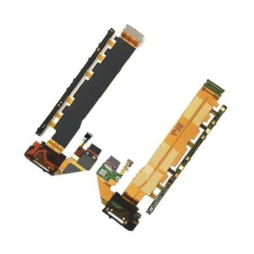 Καλωδιοταινία Ενεργοποίησης και Έντασης Ήχου Και Πλακέτα Φόρτισης / Power and Volume Flex and Charging Board για Δίκαρτο για Sony Xperia Z3 Plus / Z4(E6553/E6533)