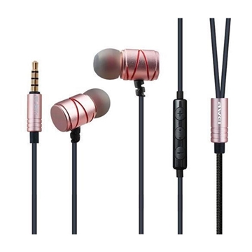 Awei ES-910TY Wired Earphones Stereo Headset Ενσύρματα Ακουστικά - Χρώμα: Χρυσό Ροζ