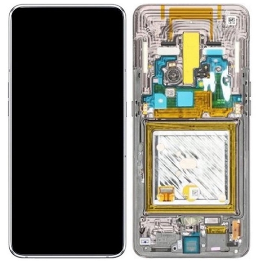 Γνήσια Οθόνη LCD με Μηχανισμό Αφής και Πλαίσιο για Samsung Galaxy A80 A805F GH82-20348B - Χρώμα: Ασημί