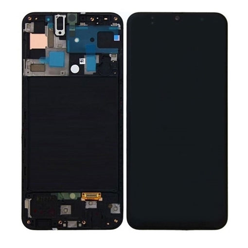 Γνήσια Οθόνη LCD με Μηχανισμό Αφής και Πλαίσιο για Samsung Galaxy A50 A505F GH82-19204A/GH82-19713A - Χρώμα: Μαύρο