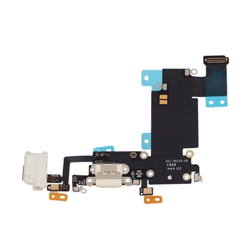 Καλωδιοταινία Φόρτισης Και Βύσματος Ακουστικών / Charging and Audio Jack Flex για iPhone 6 Plus - Χρώμα: Λευκό