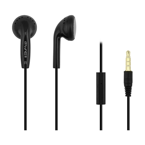Awei ES11i Wired Earphones Stereo Headset Ενσύρματα Ακουστικά - Χρώμα: Μαύρο