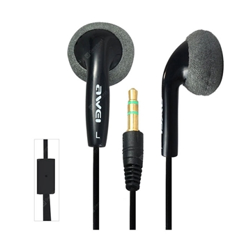 Awei ES10M Wired Earphones Noice Isolation Stereo Headset Ενσύρματα Ακουστικά - Χρώμα: Μαύρο