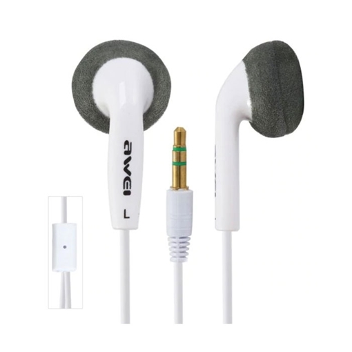 Awei ES10M Wired Earphones Noice Isolation Stereo Headset Ενσύρματα Ακουστικά - Χρώμα: Λευκό