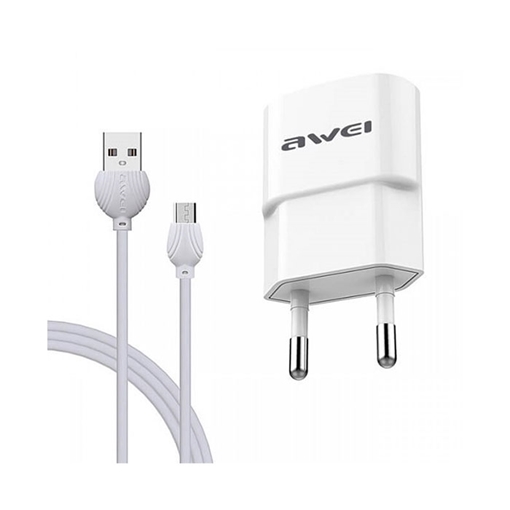 Awei C-831 Φορτιστής USB/Micro USB Fast Charging Charger and Data Cable - Χρώμα: Λευκό