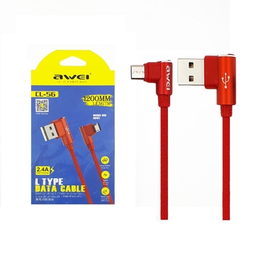 Awei CL-56 Καλώδιο Φόρτισης Micro USB Fast Charging Cable - Χρώμα: Κόκκινο