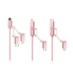 Awei CL-990 Καλώδιο Φόρτισης 0.1m Micro USB/USB Type-C/Lightning Fast Charging Cable - Χρώμα: Χρυσό Ροζ