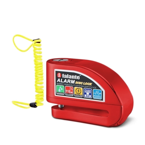 Falante FS: 8303 Αδιάβροχη Κλειδαριά Δισκοφρένου με Συναγερμό Waterproof Alarm Disc Lock - Χρώμα: Κόκκινο