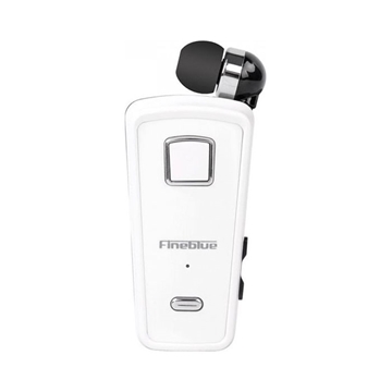 Fineblue F-980 Ακουστικό Bluetooth V4.0 με Επεκτεινόμενο Καλώδιο Clip-On Wireless Headset - Χρώμα: Λευκό