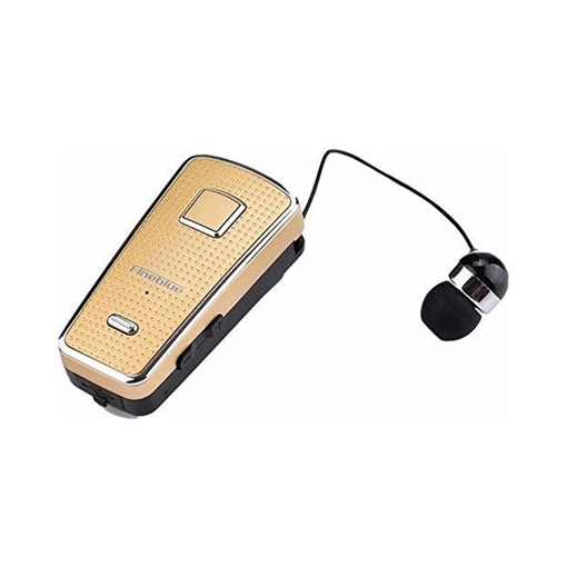 Fineblue F-970 Ακουστικό Bluetooth V4.1 με Επεκτεινόμενο Καλώδιο Clip-On Wireless Headset - Χρώμα: Χρυσό