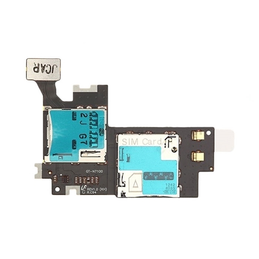 Καλωδιοτανία Υποδοχής Κάρτας Sim Και Κάρτας Μνήμης SD Μονόκαρτο / Single Sim and SD Card Tray Holder Flex για Samsung Galaxy Note 2 N7100