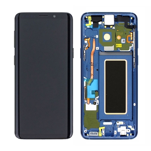 Γνήσια Οθόνη LCD με Μηχανισμό Αφής και Πλαίσιο για Samsung Galaxy S9 G960F GH97-21696D - Χρώμα: Polaris Blue