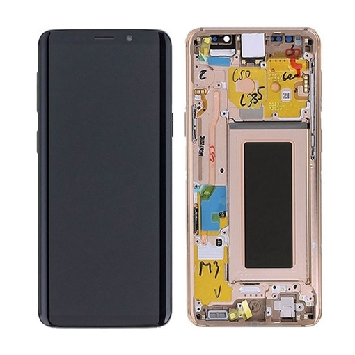 Γνήσια Οθόνη LCD με Μηχανισμό Αφής και Πλαίσιο για Samsung Galaxy S9 G960F GH97-21696E - Χρώμα: Χρυσό
