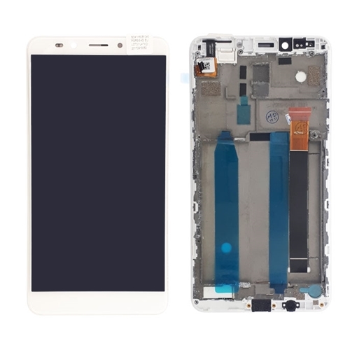 Picture of LCD Display and Touch Screen Digitizer with Frame for Alcatel 7071 A7 XL - Color: White