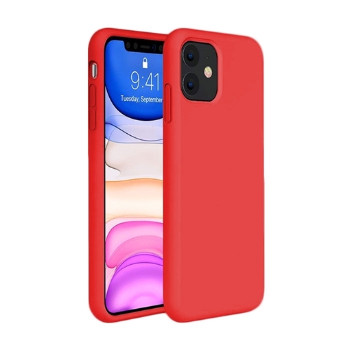 Θήκη Πλάτης Σιλικόνης για Apple iPhone 11 - Χρώμα: Κόκκινο