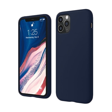Back Cover Silicone Matte Case for Apple iPhone 11 Pro - Color: Dark Blue