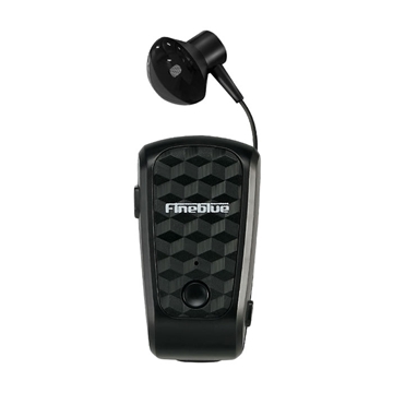 Bluetooth Fineblue FQ-10 Pro Ακουστικό με Επεκτεινόμενο Καλώδιο Clip-On Wireless Headset - Χρώμα: Μαύρο