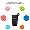Bluetooth Fineblue FQ-10 Pro Ακουστικό με Επεκτεινόμενο Καλώδιο Clip-On Wireless Headset - Χρώμα: Μαύρο