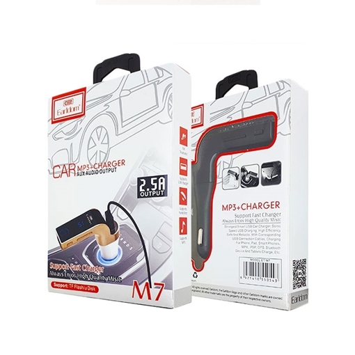 Car Charger Earldom ET-M7 USB Fast Charging Wireless FM Transmiter Φορτιστή Αυτοκινήτου - Χρώμα: Μαύρο