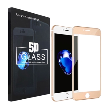 Προστασία Οθόνης Tempered Glass 9H/5D Full Glue Full Cover 0.1mm για Apple iPhone 6/6S - Χρώμα: Χρυσό
