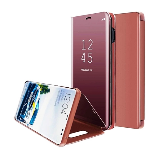 Θήκη Clear View Stand για Xiaomi Redmi 8 - Χρώμα: Χρυσό Ροζ