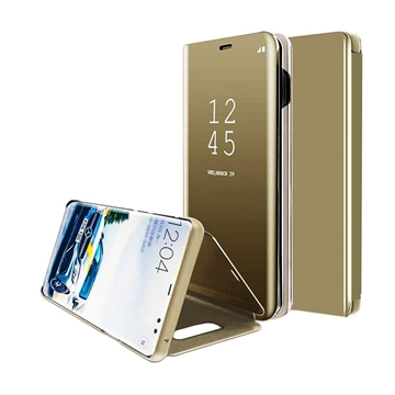 Θήκη Clear View Stand για Samsung A705F Galaxy A70 - Χρώμα: Χρυσό