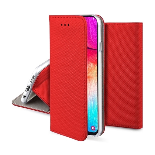 Θήκη Βιβλίο Stand Smart Book Magnet για Samsung A730F Galaxy A8 Plus 2018 - Χρώμα: Κόκκινο