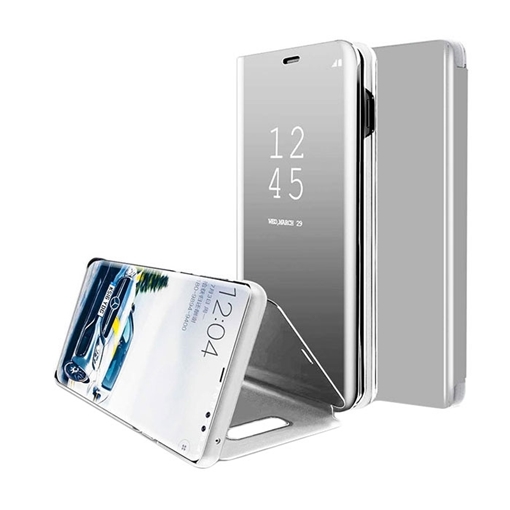 Θήκη Clear View Stand για Samsung J610F Galaxy J6 Plus - Χρώμα: Ασημί