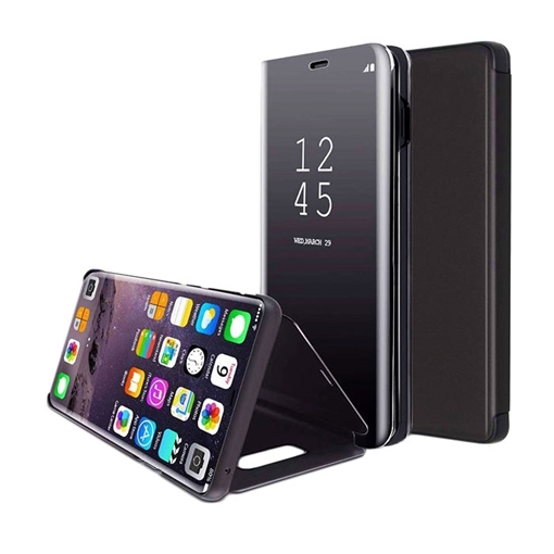 Book Case Clear View Stand for Xiaomi Redmi Note 5/5 Pro - Color: Black