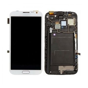 Εικόνα της Οθόνη LCD με Μηχανισμό Αφής και Πλαίσιο Assembly για Samsung Galaxy Note 2 N7100 - Χρώμα: Λευκό