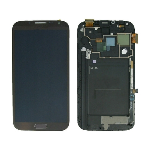Οθόνη LCD με Μηχανισμό Αφής και Πλαίσιο Assembly για Samsung Galaxy Note 2 N7100 - Χρώμα: Μαύρο