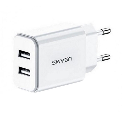 Picture of Charging Adapter USAMS  DUAL USB  EP-TA020EBE US-CC090 T24 2.1A - Color: White