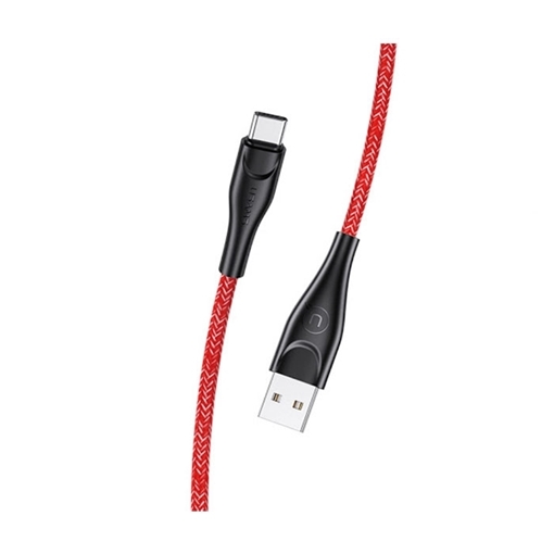 Picture of USAMS US-SJ398 U41 Type-C Braided Charging Cable 3m  - Color: Red