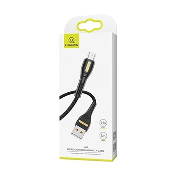 Picture of USAMS US-SJ389 U40 Micro-USB Charging and Data Cable 1m  - Color: Black