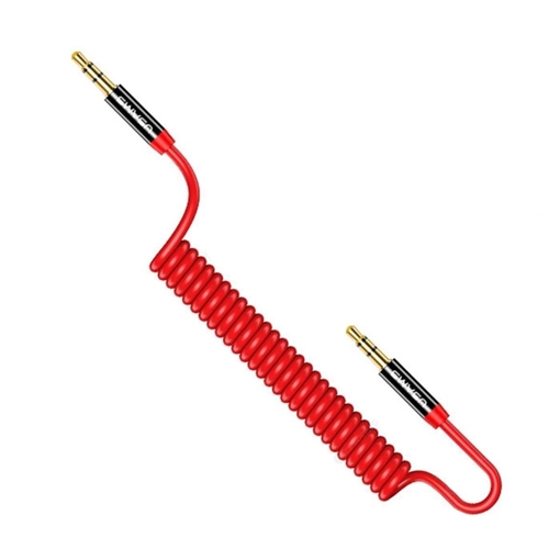 USAMS US-ZJ256 Διπλό καλώδιο Audio Jack 3.5 AUX (1.2 Μέτρα) - Χρώμα: Κόκκινο