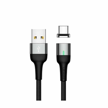 Picture of USAMS US-SJ327 USB Aluminum Alloy Magnetic Type-C Cable (1M) Color:Black