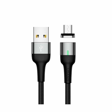 Picture of USAMS US-SJ327 USB Aluminum Alloy Magnetic Micro-USB Cable (1M) Color:Black
