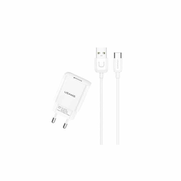 Picture of USAMS T21 2.1A Fast Charging Wall Phone Charger and Micro-USB Cable - Color: White