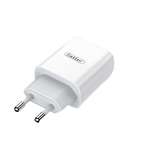EARLDOM ES-196 Διπλός φορτιστής USB με Καλώδιο Type-C - Χρώμα: Λευκό
