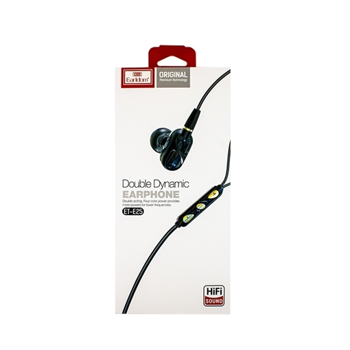 Earldom ET-E25 Ακουστικά / Double Dynamics Earphone - Χρώμα: Μαύρο