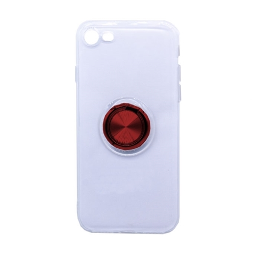 Θήκη Πλάτης Σιλικόνης με Finger Ring  για iPhone 7 / 8 - Χρώμα: Κόκκινο