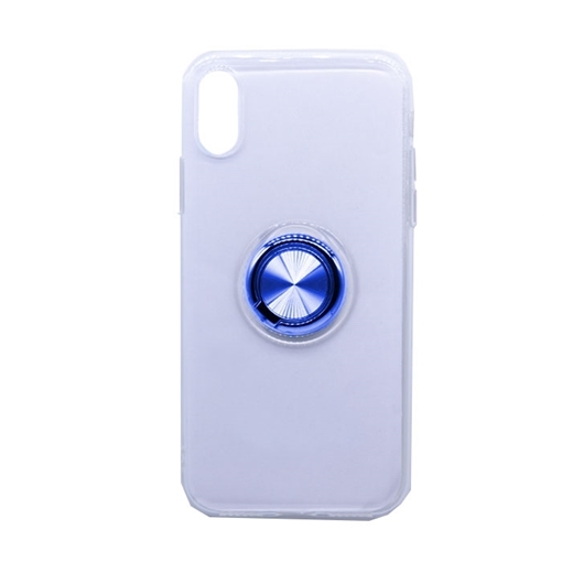 Θήκη Πλάτης Σιλικόνης με Finger Ring  για iPhone X / XS - Χρώμα: Μπλε